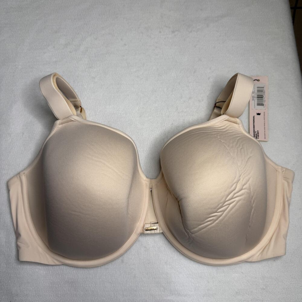Shefit Unconventional Bra Womens 24 Pink T-Shirt Underwire Padded Zip Front